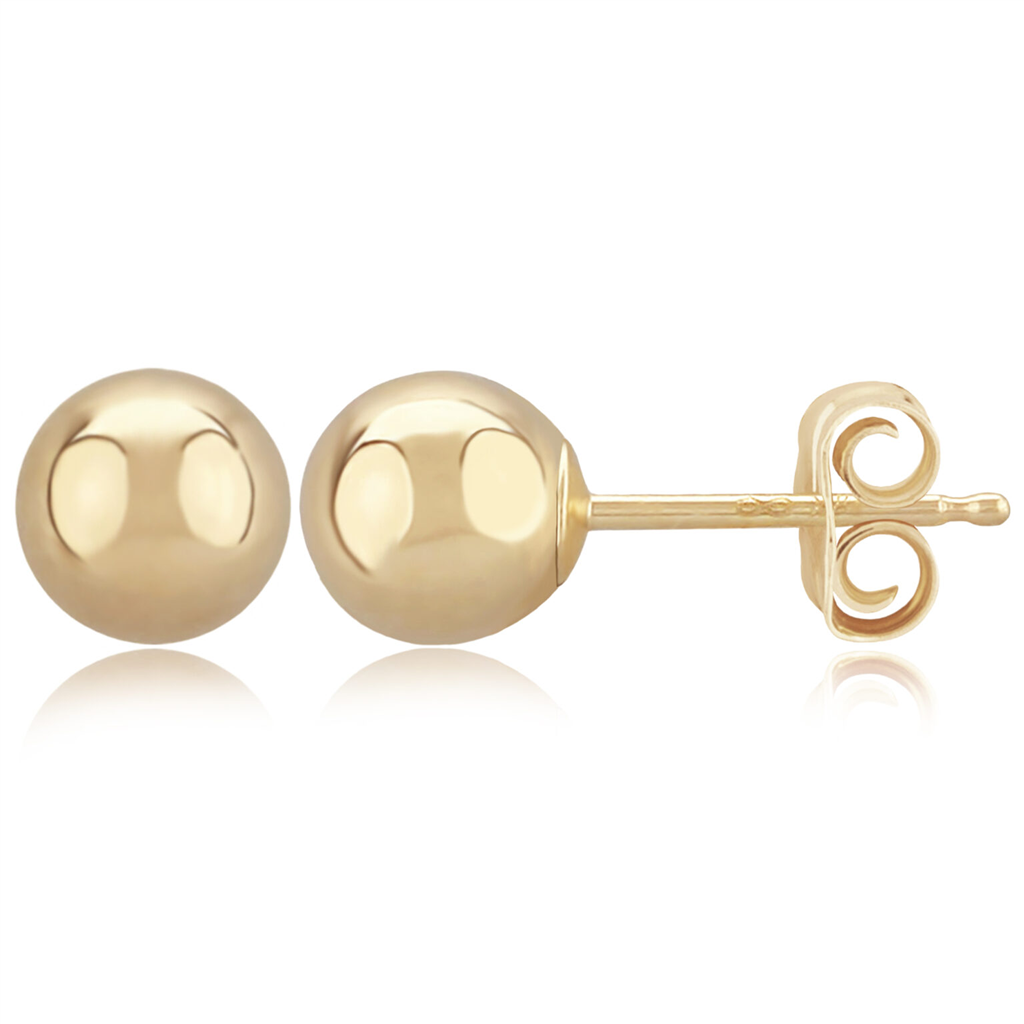 6mm Gold Ball Earrings