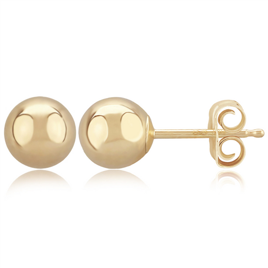 6mm Gold Ball Earrings