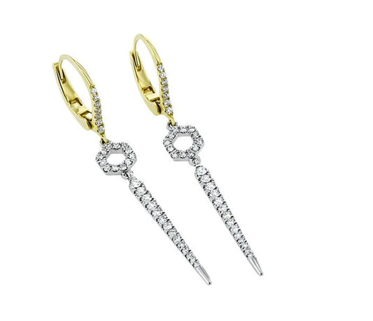 Simong G. 18kyw Diamond Drop Earrings