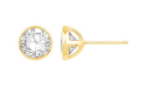 14K Yellow Gold Lab Grown Diamond Stud Earrings